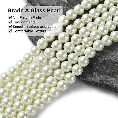 Eco-Friendly Dyed Glass Pearl Round Beads Strands HY-A002-8mm-RB-M-1
