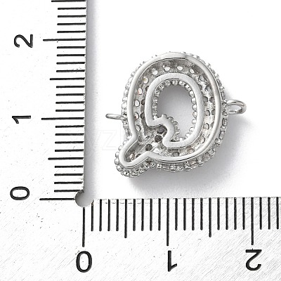 Brass Micro Pave Cubic Zirconia Letter Links KK-I717-04Q-P-1