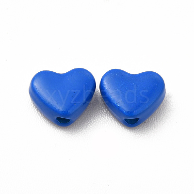 Heart Spray Painted Alloy Beads FIND-G053-01K-1