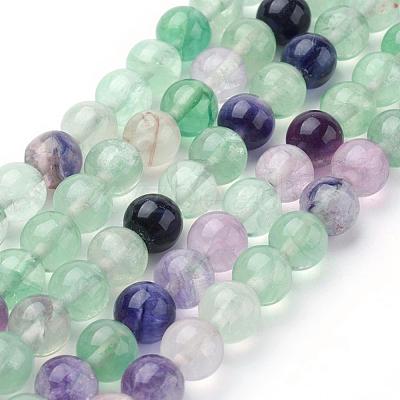 Natural Fluorite Beads Strands G-P318-05-8mm-1