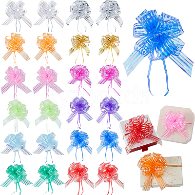 24Pcs 12 Colors Plastic Pull Bows AJEW-FH0009-01-1