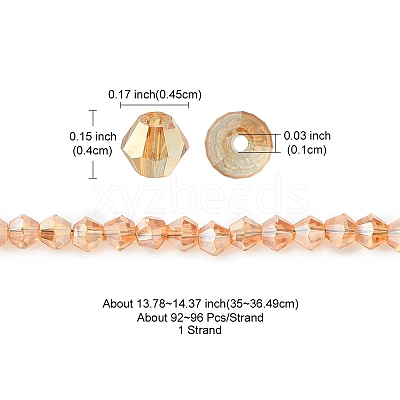 Transparent Electroplate Glass Bead Strands EGLA-YW0001-50C-1
