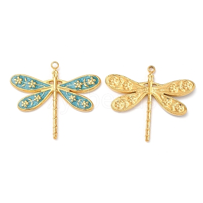304 Stainless Steel Enamel Pendants STAS-K256-06G-03-1