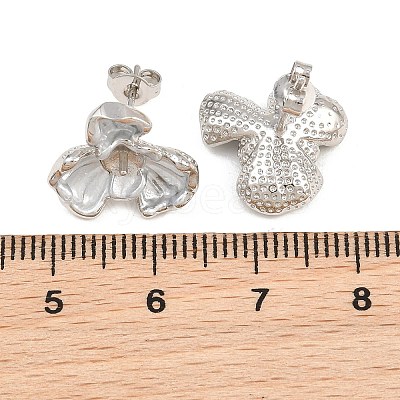 Brass Enamel Stud Earring Findings KK-CBA58F9-01P-02-1
