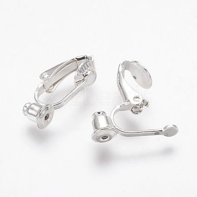 Brass Clip-on Earring Converters Findings KK-Q115-S-NF-1