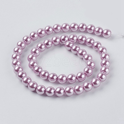 Eco-Friendly Dyed Glass Pearl Round Beads Strands HY-A002-8mm-RB013-1