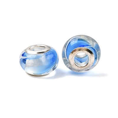 Mixed Styles Handmade Lampwork Large Hole Rondelle European Beads LPDL-L003-03-1