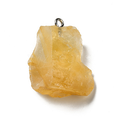 Raw Rough Natural Citrine Pendants G-A028-01G-1