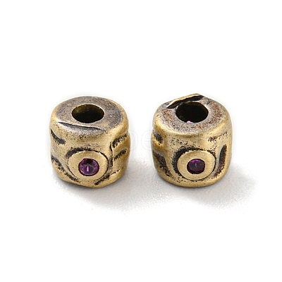 Rack Plating Brass Micro Pave Cubic Zirconia Beads KK-C038-09AG-1