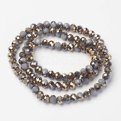 Electroplate Opaque Glass Beads Strands EGLA-A034-P3mm-O16-1