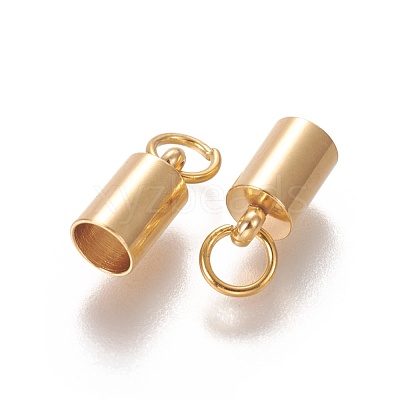 201 Stainless Steel Cord Ends X-STAS-L226-016C-G-1