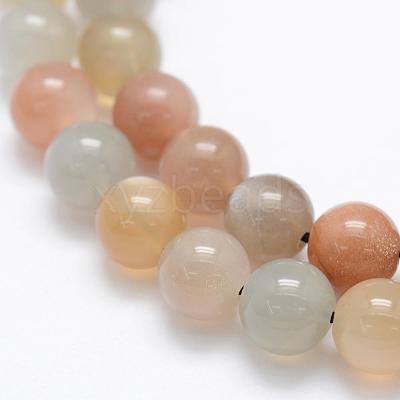 Natural Multi-Moonstone Beads Strands G-P322-43-8mm-1