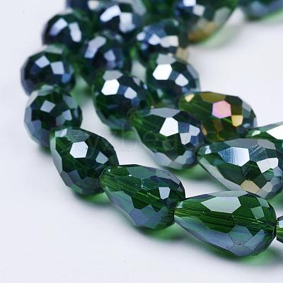 Electroplate Glass Beads Strands EGLA-D015-15x10mm-27-1