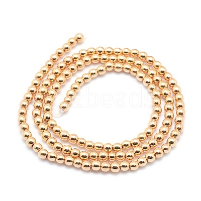 Electroplate Non-magnetic Synthetic Hematite Beads Strands G-L485-01F-LG-1