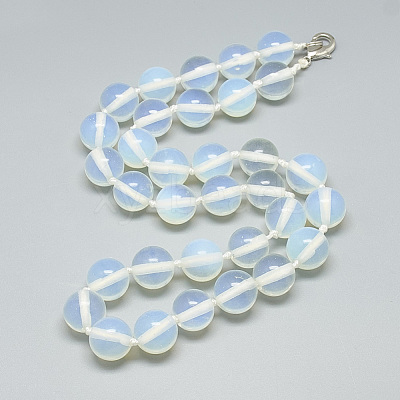 Opalite Beaded Necklaces NJEW-S405-13-1