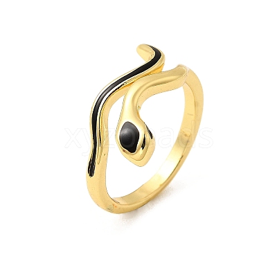 Brass Enamel Cuff Rings for Women RJEW-F188-04G-01-1