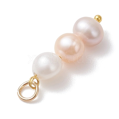 Natural Cultured Freshwater Pearl Two Sides Polished Pendants PALLOY-JF04968-1