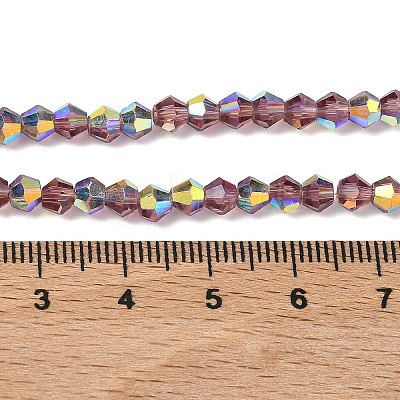 Electroplate Transparent Glass Beads Strands EGLA-K015-18E-1