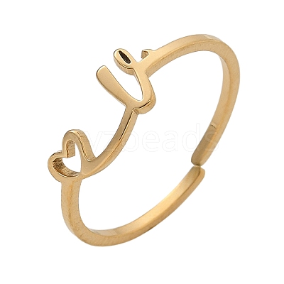 304 Stainless Steel Cuff Rings for Women RJEW-D285-01G-V-1