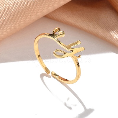 304 Stainless Steel Cuff Rings for Women RJEW-D285-01G-Y-1