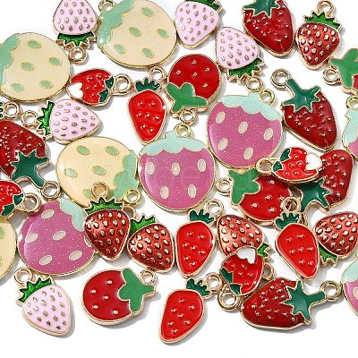 40Pcs 8 Styles Alloy Enamel Pendants ENAM-YW0004-49-1