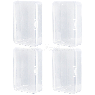 4Pcs Plastic Card Storage Boxes with Hinged Lids CON-CP0001-017-1