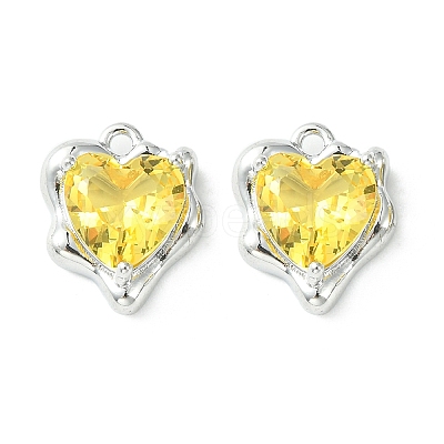 Brass Micro Pave Cubic Zirconia Charms KK-L208-06P-04-1