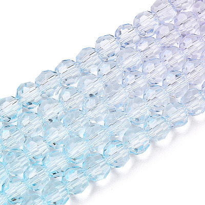 Transparent Glass Beads Strands X-GLAA-E036-07W-1