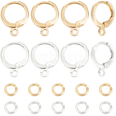 20Pcs 2 Color Brass Leverback Earring Findings KK-BBC0013-63-1