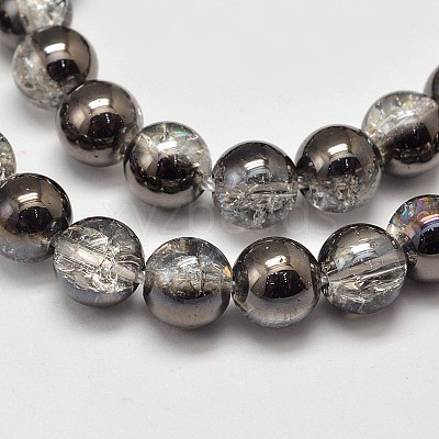 Electroplate Synthetic Crackle Quartz Bead Strands EGLA-J067-8mm-HP01-1