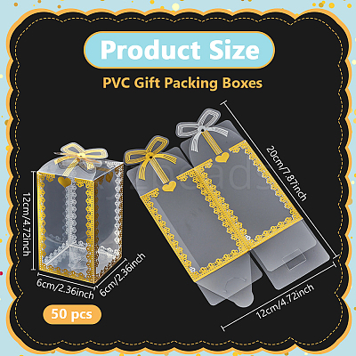 Folding Heart Print Transparent PVC Gift Packing Boxes CON-WH0085-192B-01-1