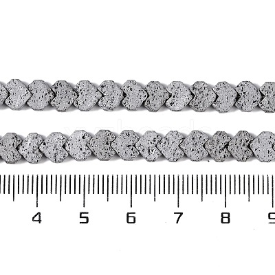 Electroplated Natural Lava Rock Beads Strands G-Q1009-G01-02G-1