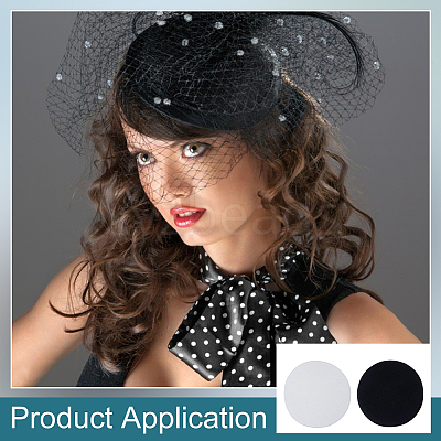 6Pcs 2 Colors EVA Fabric Pillbox Stewardess Fascinator Hat Base DIY-BC0014-07-1