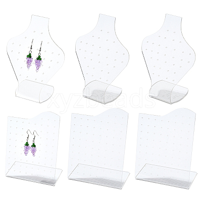 4Pcs 2 Styles Acrylic Earring Display Frame EDIS-YW0001-07-1