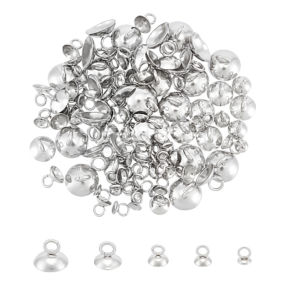 304 Stainless Steel Bead Cap Pendant Bails STAS-UN0010-42-1