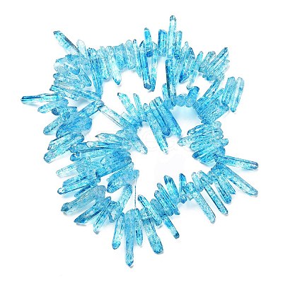 Natural Crackle Quartz Crystal Dyed Beads Strands G-I345-03B-1
