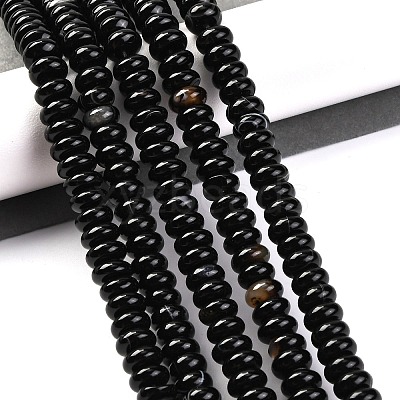Natural Black Agate(Dyed & Heated) Beads Strands G-G177-F01-01-1