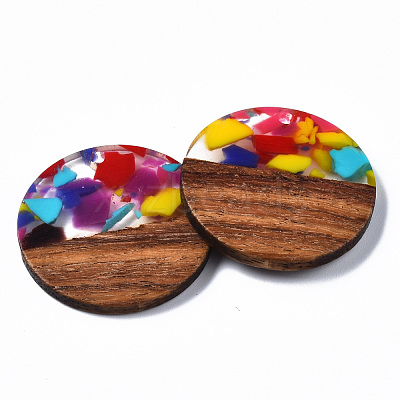 Resin & Walnut Wood Pendants RESI-S389-072A-01-1