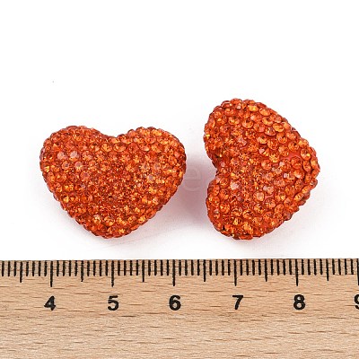 Heart Shaped Polymer Clay Rhinestone Beads CLAY-NH0002-02A-1
