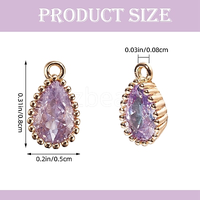 10Pcs Brass Micro Pave Cubic Zirconia Charms KK-SZ0002-47-1
