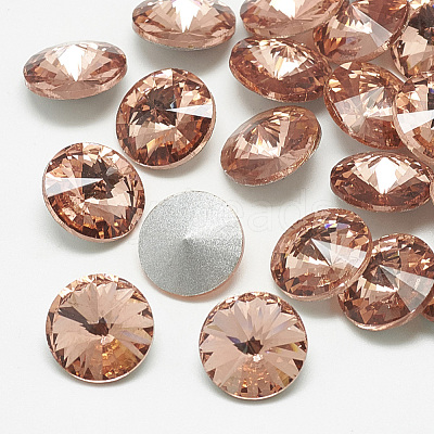 Pointed Back Glass Rhinestone Cabochons RGLA-T086-8mm-08-1