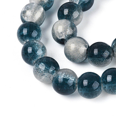 Transparent Crackle Glass Bead Strands GLAA-T025-8mm-02D-1