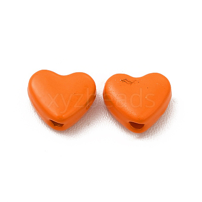 Heart Spray Painted Alloy Beads FIND-G053-01D-1