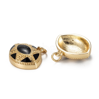 Brass Enamel  Pendants KK-C223-10G-1