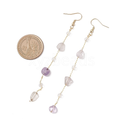 Handmade Natural Amethyst Beaded Chains Earring & Necklaces Sets SJEW-JS01342-02-1