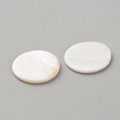 Natural Shell Disc Cabochons LS-DIY-WH0888-873-1