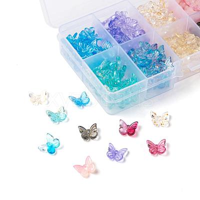 300Pcs Transparent Spray Painted Glass Charms GLAA-LS0001-02-1