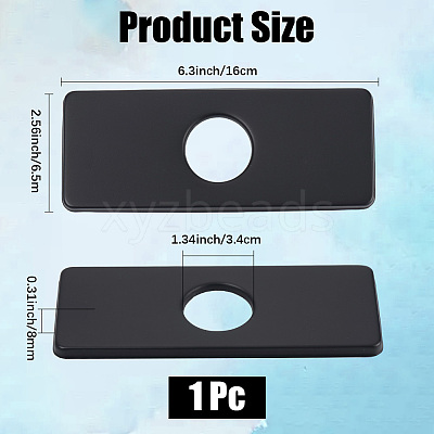 Rectangle Stainless Steel Faucet Hole Covers STAS-WH20001-18E-EB-1