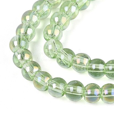 Electroplate Transparent Glass Beads Strands GLAA-T032-T4mm-AB17-1