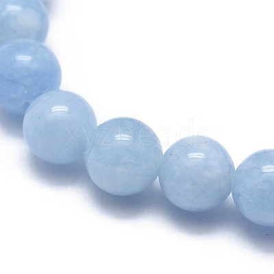 Natural & Dyed White Jade Bead Stretch Bracelets X-BJEW-K212-B-018-1